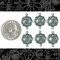 Verdigris Finished Brass Dimpled Floral Cloud Two Ring Connectors - Set of Six - V-2C47